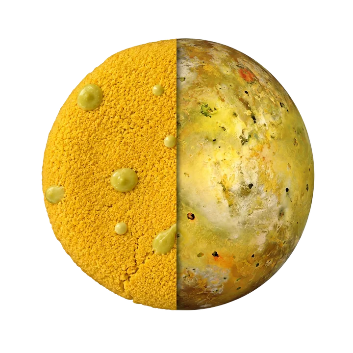 Io — half celestial body, half filled cookie